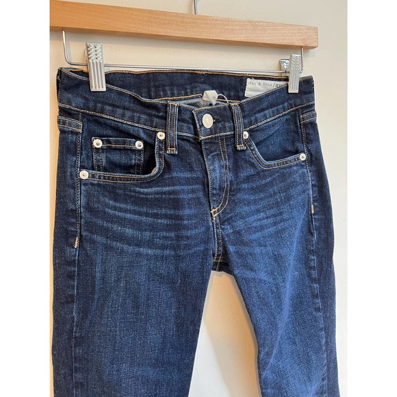 Rag & Bone Crop Denim Jeans in Blue Serrano size 24 - Picture 4 of 10